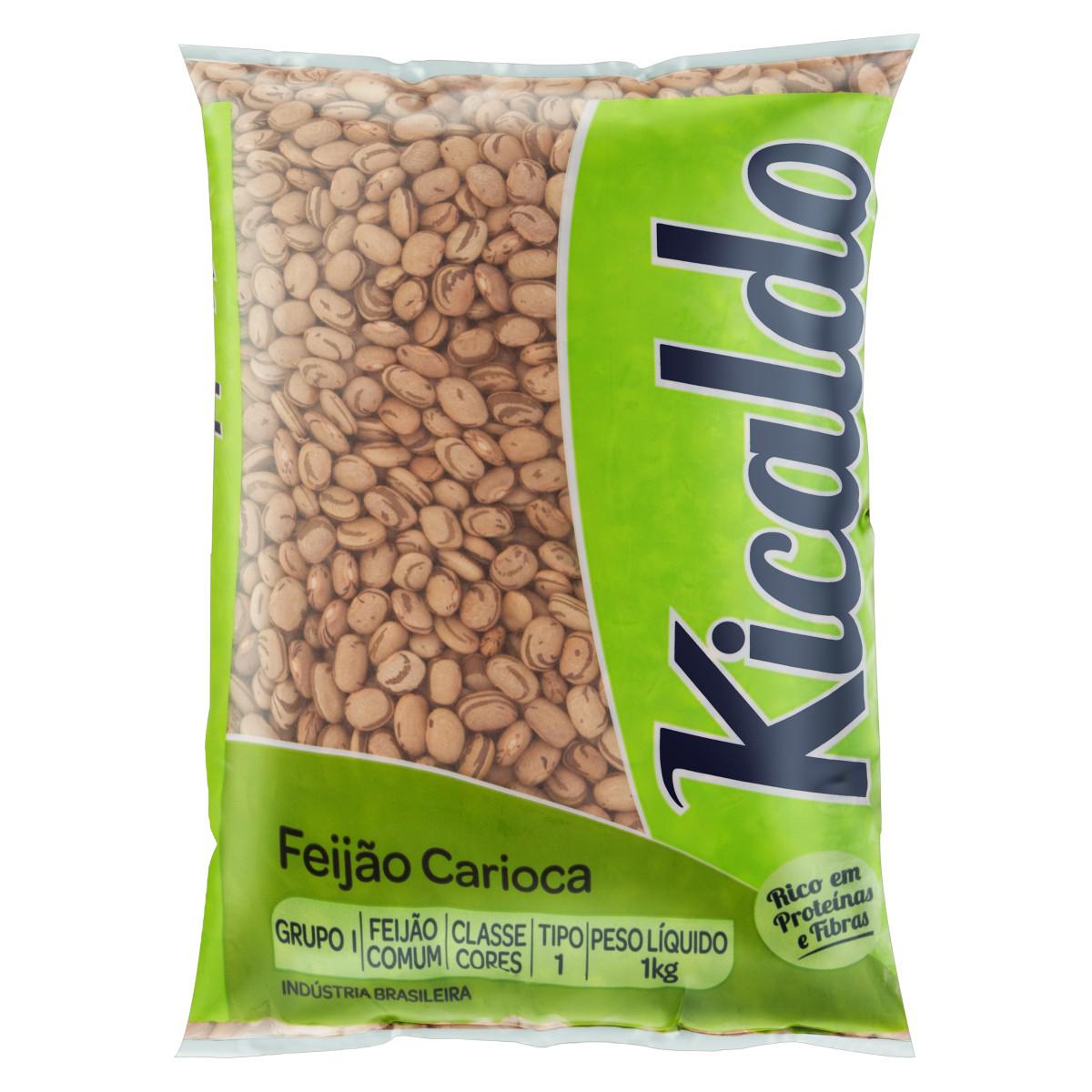 feijao-kicaldo.jpeg Feijão Carioca Tipo 1 KICALDO Pacote 1kg - Imagem 1