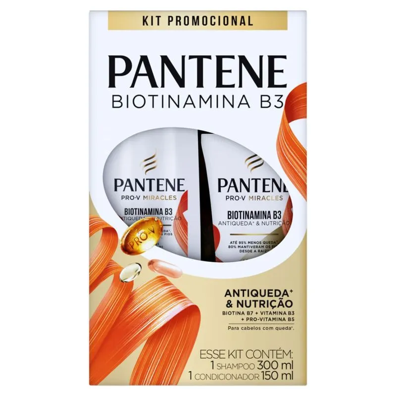 kit-pantene Kit Shampoo 300ml + Condicionador Antiquebra 150ml Pantene - Imagem 1