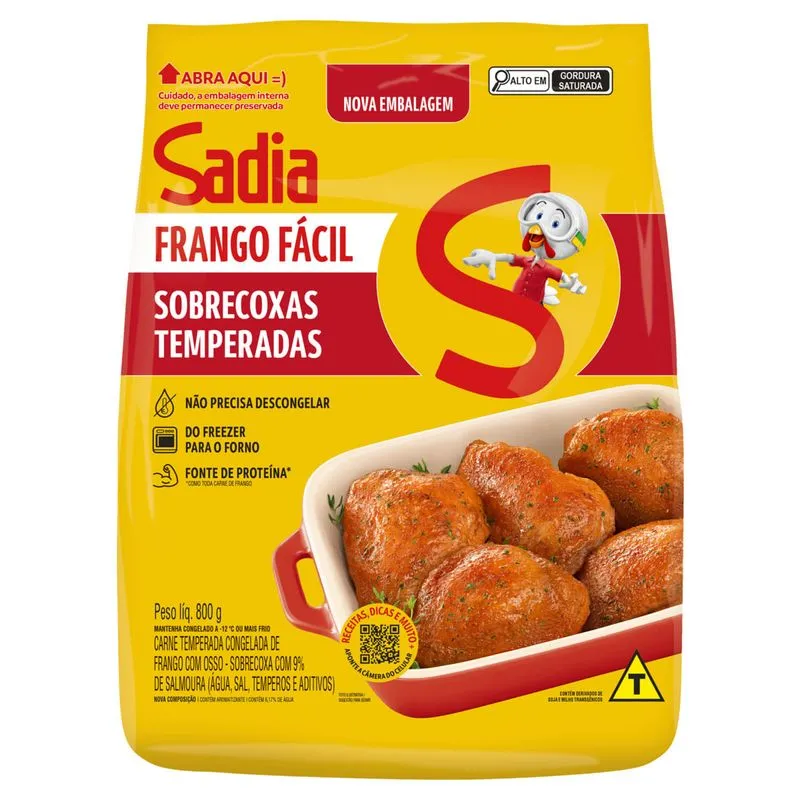 sobrecoxa-de-frango-sadia Sobrecoxa de Frango Temperada Sadia Frango Fácil 800g - Imagem 1